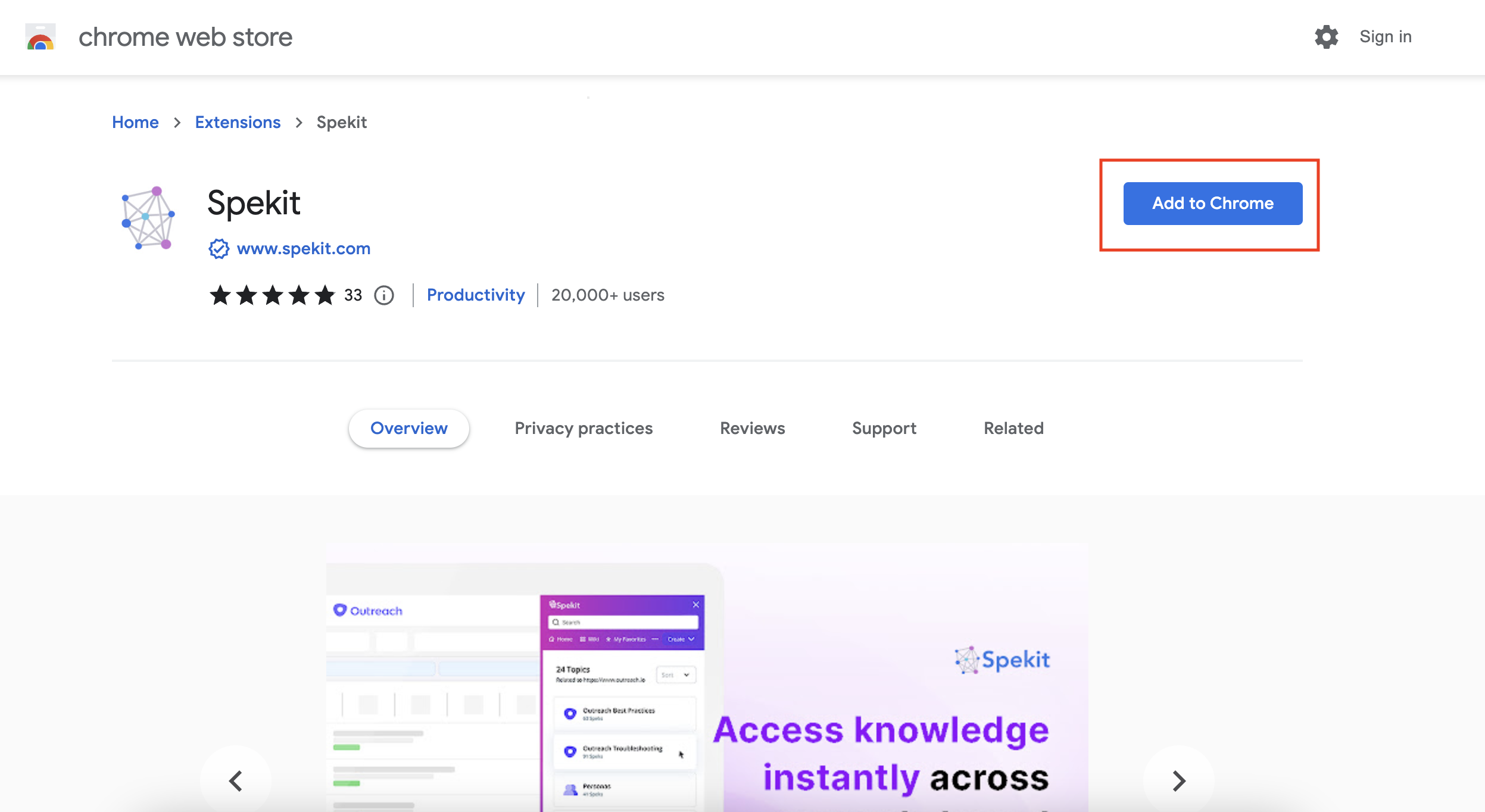 spekit chrome extension