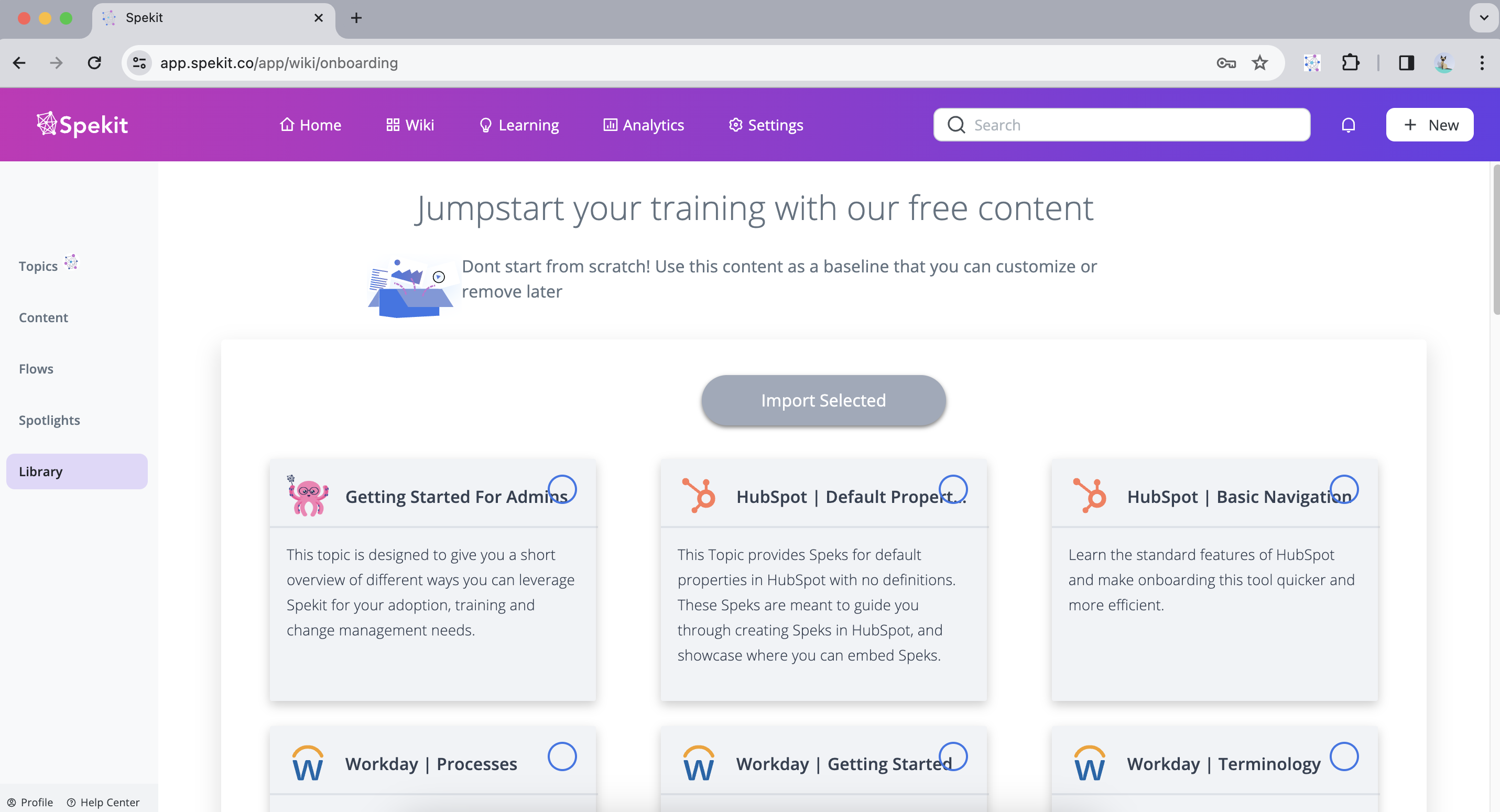 How do I download content templates? Spekit Help Center