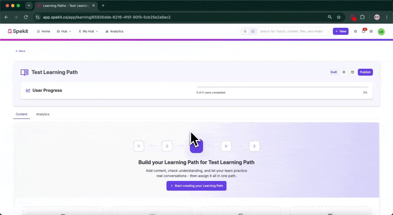 adding content to a learning path.gif