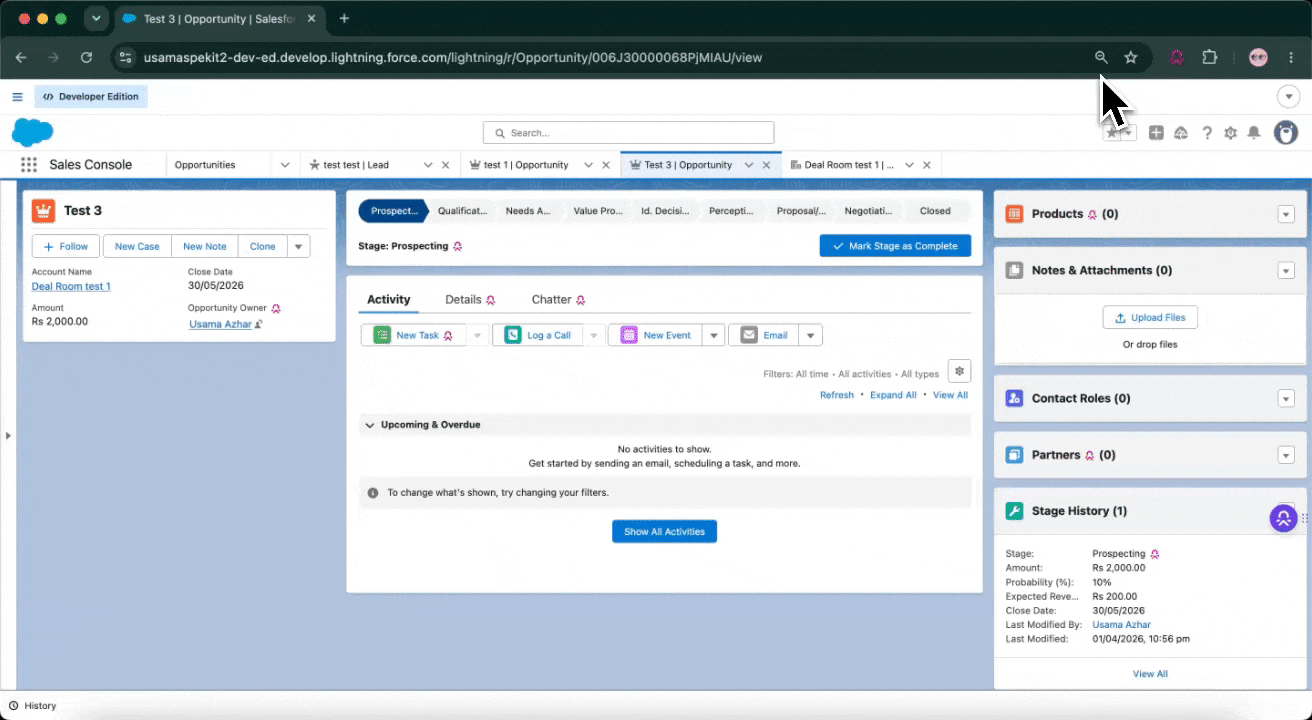 Recommendations in salesforce.gif